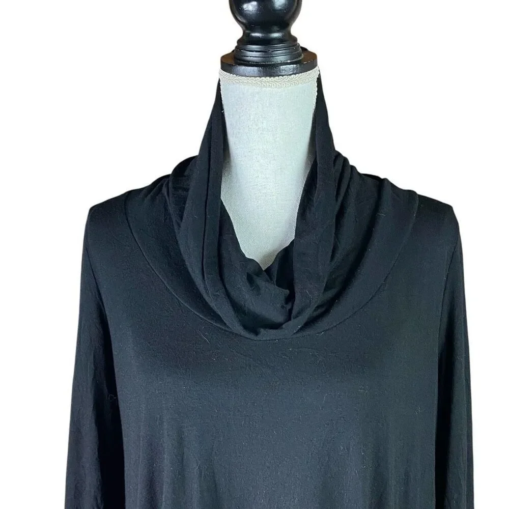 Chalet Womens Black Cowl Neck Tunic Top Size Medium